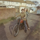 Ian and sister Diane on AJS motorbike 1965-66