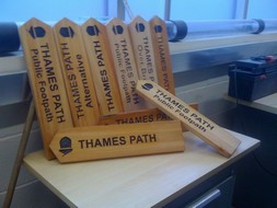 A selection of finished signage fingers