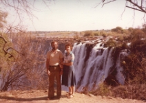 Ian and Joan at Victoria Falls