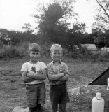 Ian and friend Paul at cub camp c1958