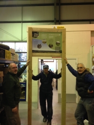 Information board construction at Eynsham workshop