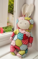 Bunny cuddly in patchwork cotton