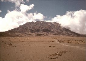 Across the saddle, at 4500m, between Mawenzi and Kibo peaks